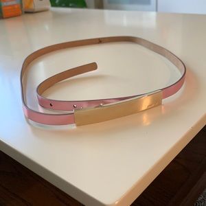 Jimmy choo rose pink belt with gold hardware